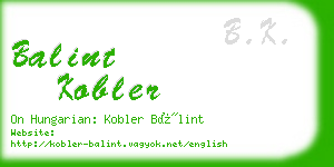balint kobler business card